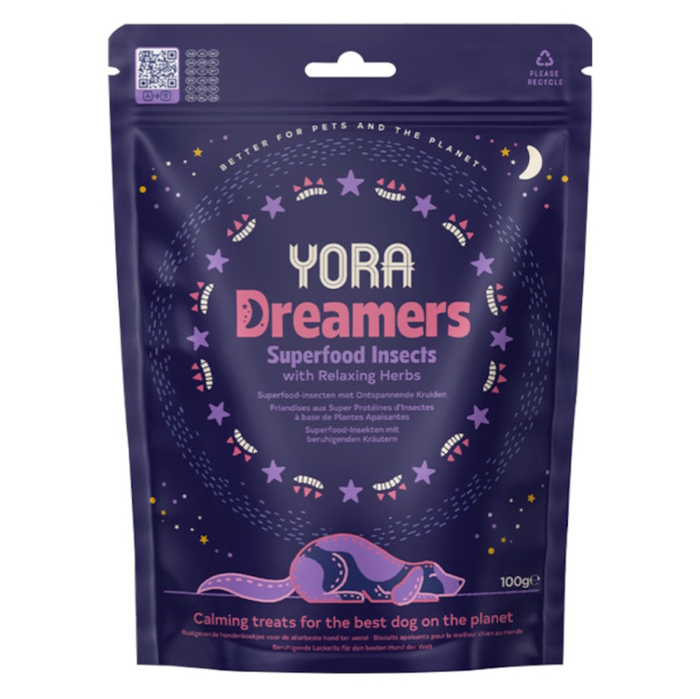 YORA Dog Dreamers s bylinkami pamlsky z hmyzu 100 g