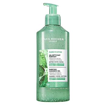 YVER ROCHER Pure Menthe Hloubkově čistící gel 390 ml (Přírodní čištění pleti) - Přírodní