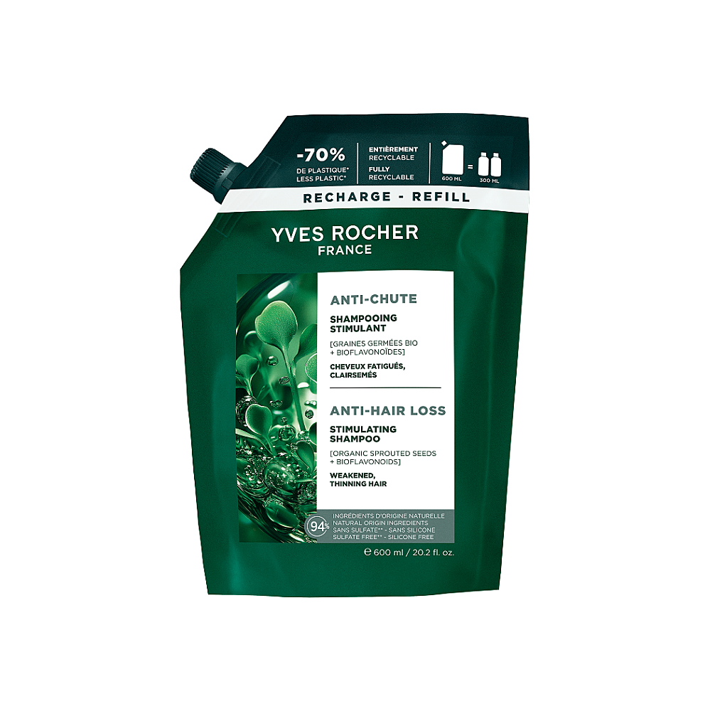 YVES ROCHER Šampon na podporu růstu vlasů náhradní náplň 600 ml