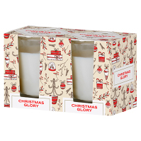 Z-TRADE Emocio Svíčka votivní ve skle v krabičce Christmas Glory - Cookie and Cream 2 kusy