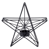Z-TRADE Kovový svícen 190 x 60 x 190 mm hvězda na čajovou svíčku černá