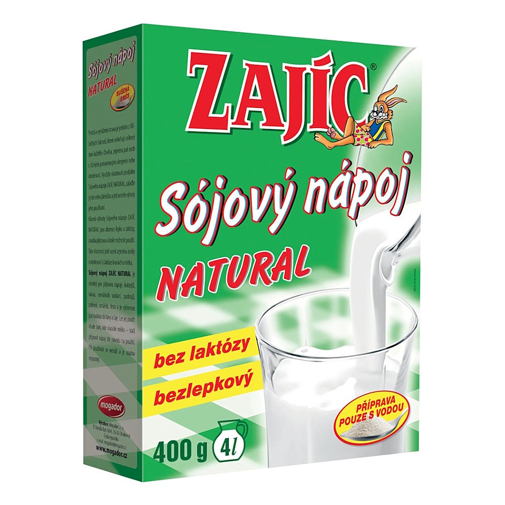 Sójový nápoj Zajíc natural 400g koupíte na Lekarna.cz