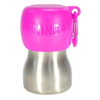 KONG Stainless Steel H2O Cestovní láhev pro psy růžová 280 ml