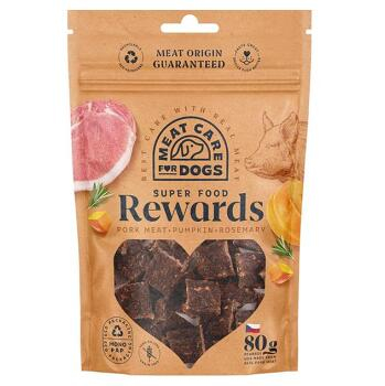 MEAT CARE Rewards Pamlsky pro psy vepřové s dýní & rozmarýnem 80 g (Funkční pamlsky pro psy)
