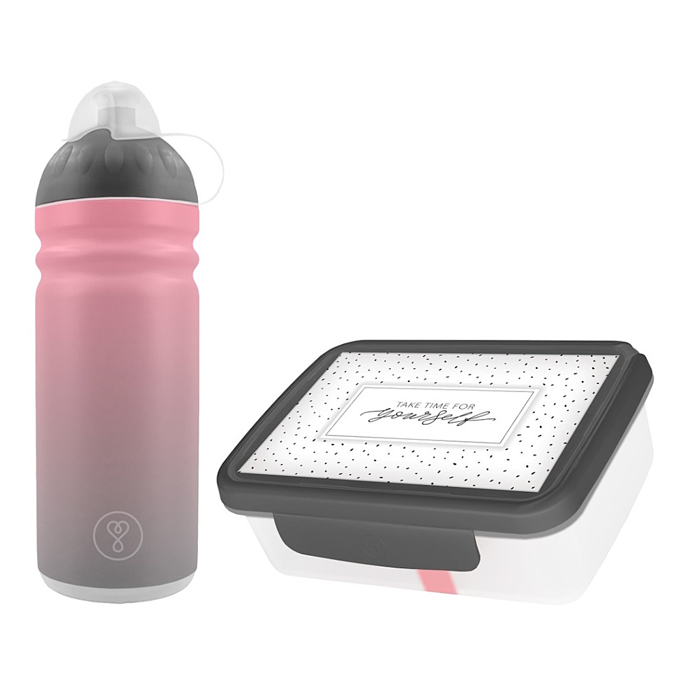 ZDRAVÁ LAHEV Set pastel šedorůžová