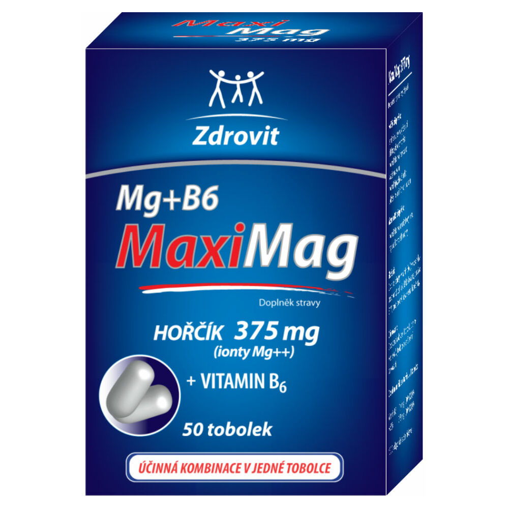 MAXIMAG Hořčík 375 mg + vitamin B6 50 tobolek