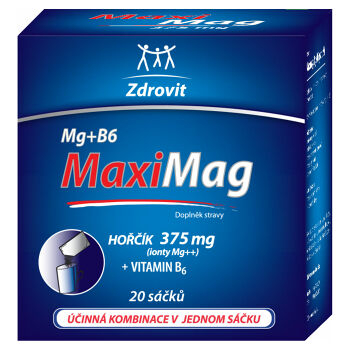 ZDROVIT MaxiMag Hořčík 375 mg + vitamín B6 granulát 20 sáčků