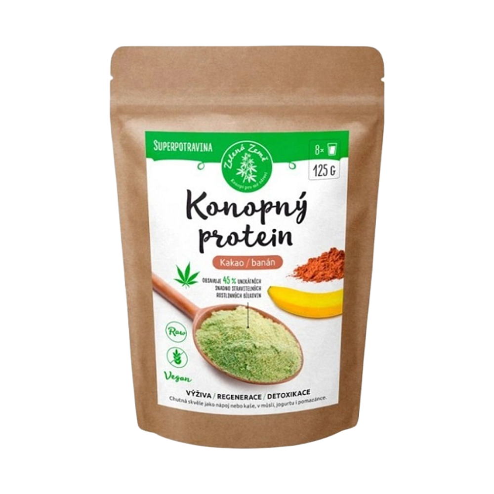 ZELENÁ ZEMĚ Konopný protein kakao s banánem 125 g