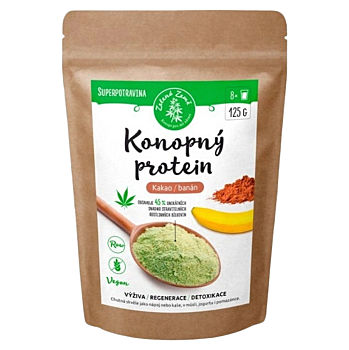 ZELENÁ ZEMĚ Konopný protein kakao s banánem 125 g (Raw proteiny)