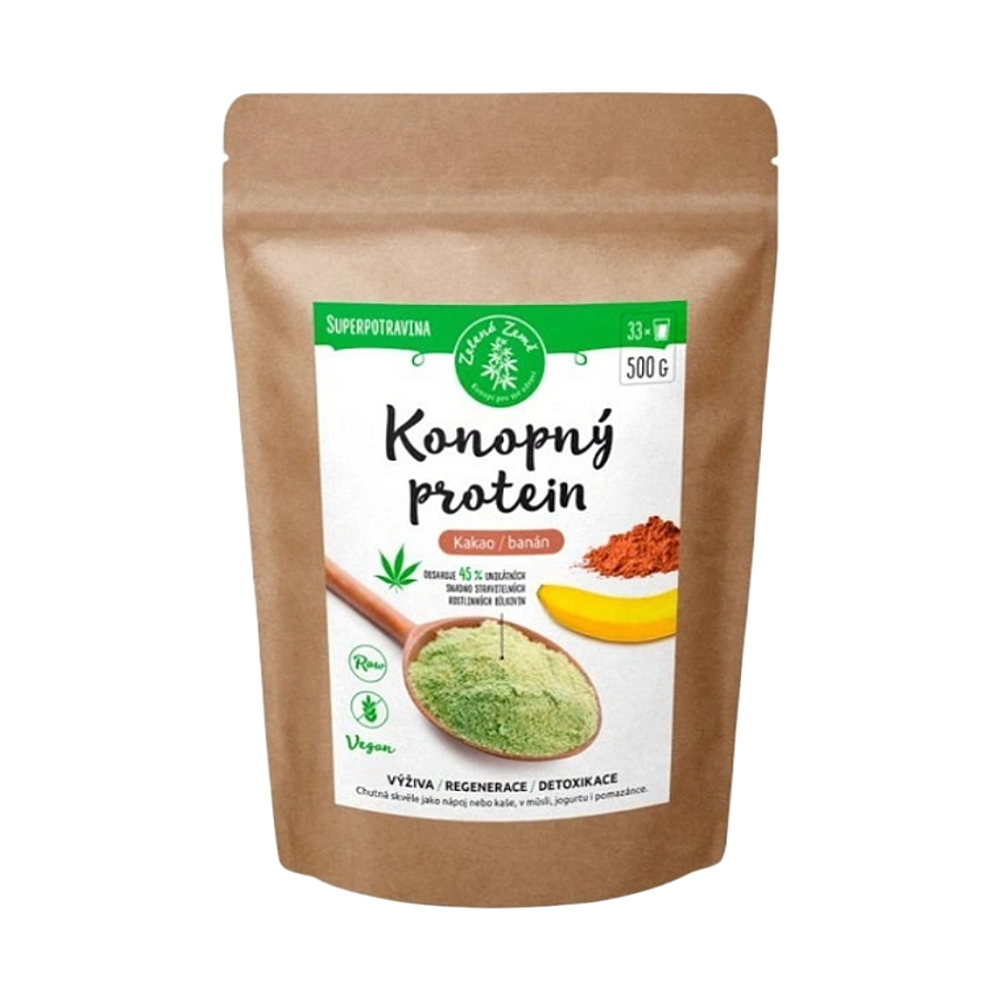 ZELENÁ ZEMĚ Konopný protein kakao s banánem 500 g