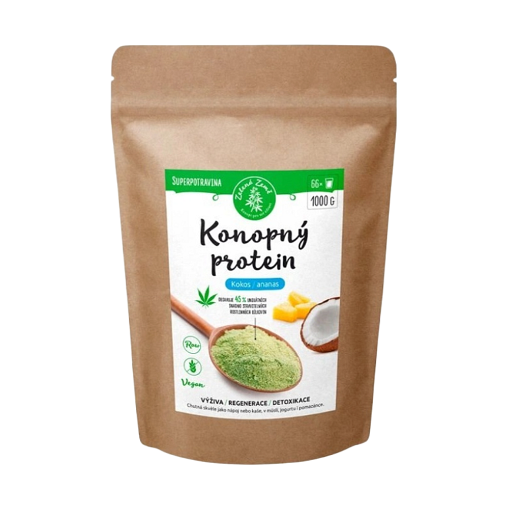 ZELENÁ ZEMĚ Konopný protein kokos s ananasem 1000 g