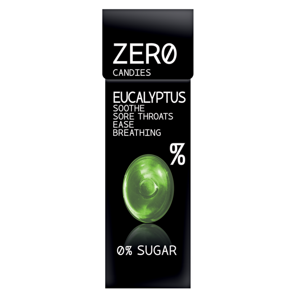 E-shop ZERO CANDIES Eucalyptus candies 0% mentolové bonbóny 32 g