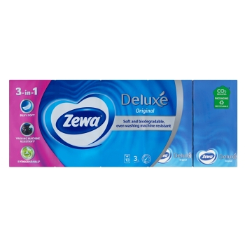 ZEWA Deluxe Papírové kapesníky 3- vrstvé 10 x 10 kusů (Papírové kapesníčky)
