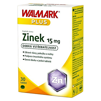 WALMARK Zinek 15mg 30 tablet (Zinek) - Jednosložkové