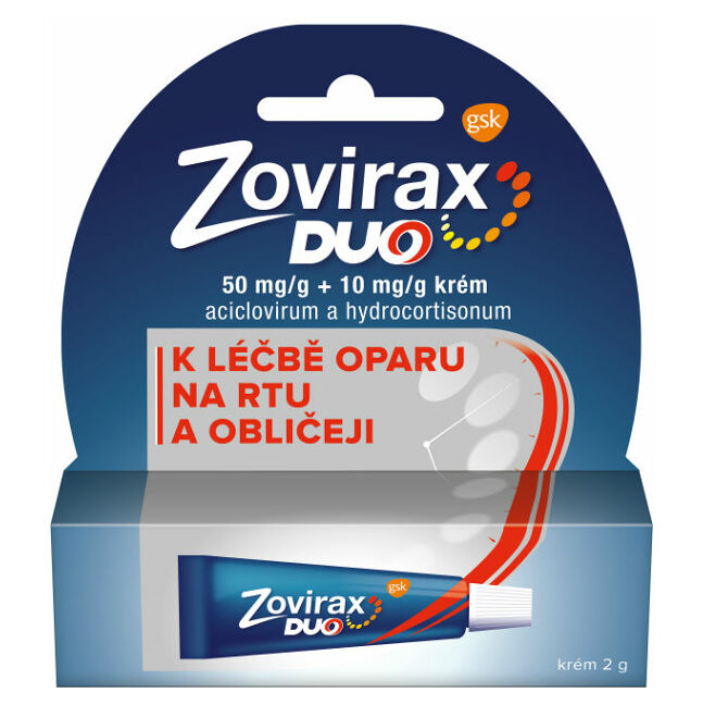 Fotografie Zovirax Duo 50 mg/g+10 mg/g krém na opary 2 g