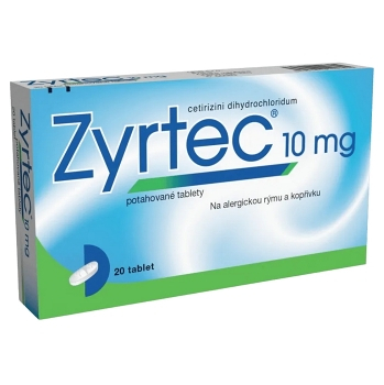 ZYRTEC 10 mg 20 potahovaných tablet (Volně prodejná antihistaminika)